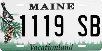 ME license plate 1119SB