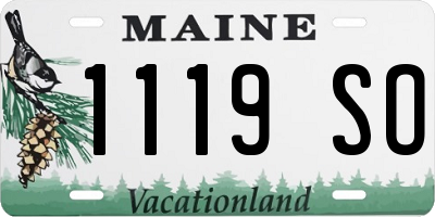 ME license plate 1119SO
