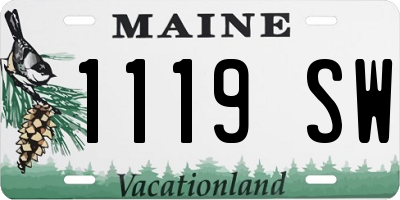 ME license plate 1119SW