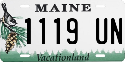 ME license plate 1119UN