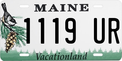 ME license plate 1119UR