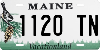 ME license plate 1120TN