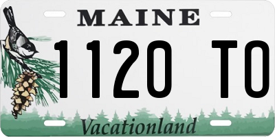 ME license plate 1120TO
