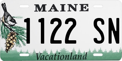 ME license plate 1122SN