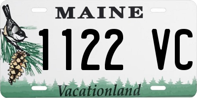 ME license plate 1122VC