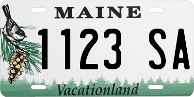 ME license plate 1123SA