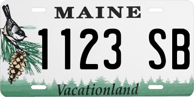 ME license plate 1123SB