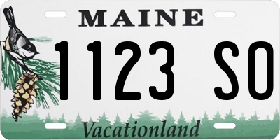 ME license plate 1123SO