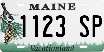 ME license plate 1123SP