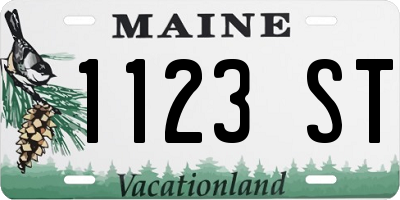 ME license plate 1123ST