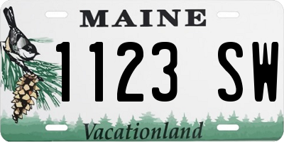 ME license plate 1123SW