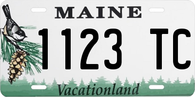 ME license plate 1123TC