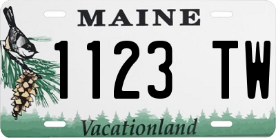 ME license plate 1123TW