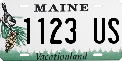 ME license plate 1123US