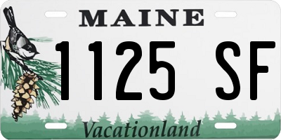 ME license plate 1125SF