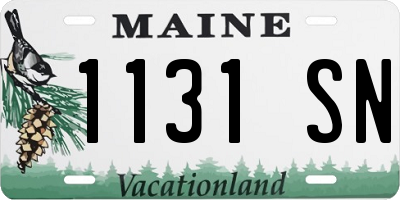 ME license plate 1131SN