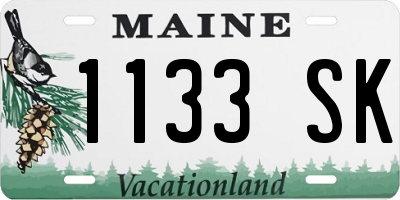 ME license plate 1133SK