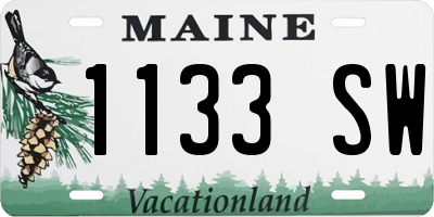 ME license plate 1133SW