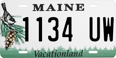 ME license plate 1134UW