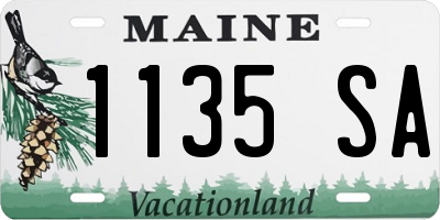 ME license plate 1135SA