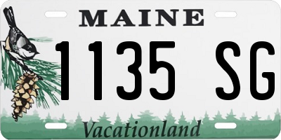 ME license plate 1135SG