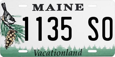 ME license plate 1135SO