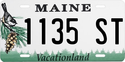ME license plate 1135ST