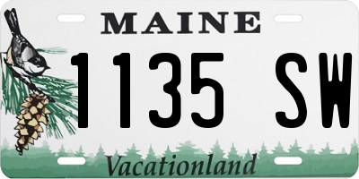 ME license plate 1135SW
