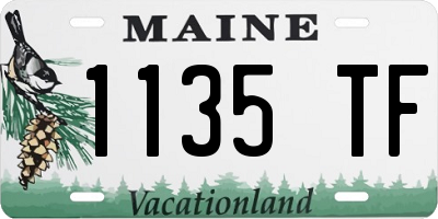 ME license plate 1135TF