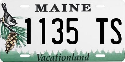 ME license plate 1135TS