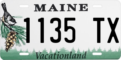 ME license plate 1135TX