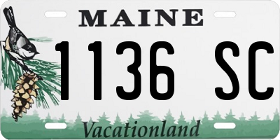ME license plate 1136SC