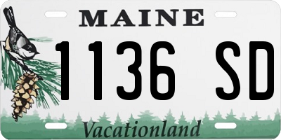 ME license plate 1136SD