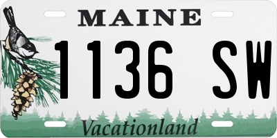 ME license plate 1136SW