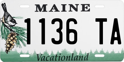 ME license plate 1136TA
