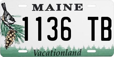 ME license plate 1136TB