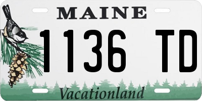 ME license plate 1136TD