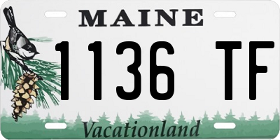 ME license plate 1136TF