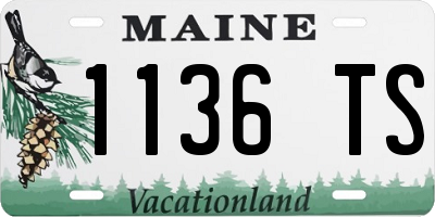 ME license plate 1136TS
