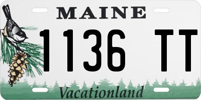 ME license plate 1136TT