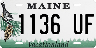 ME license plate 1136UF