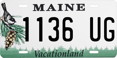 ME license plate 1136UG