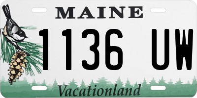 ME license plate 1136UW