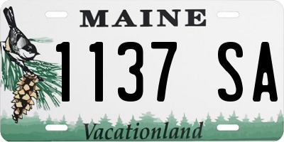 ME license plate 1137SA