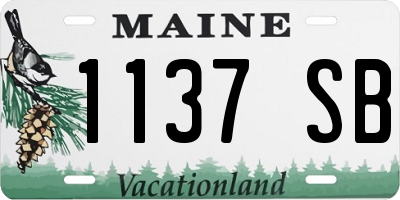 ME license plate 1137SB