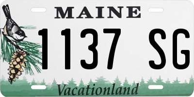 ME license plate 1137SG