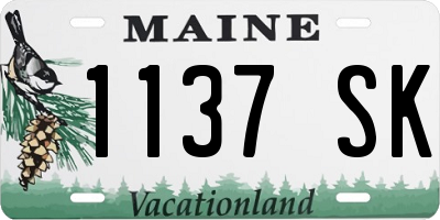 ME license plate 1137SK