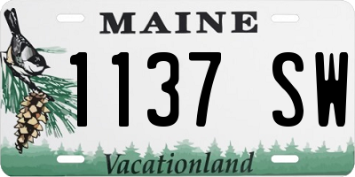 ME license plate 1137SW