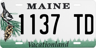 ME license plate 1137TD