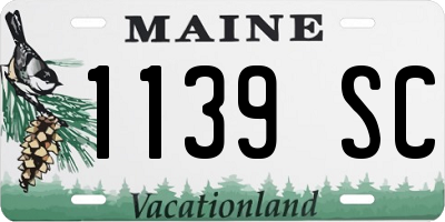 ME license plate 1139SC